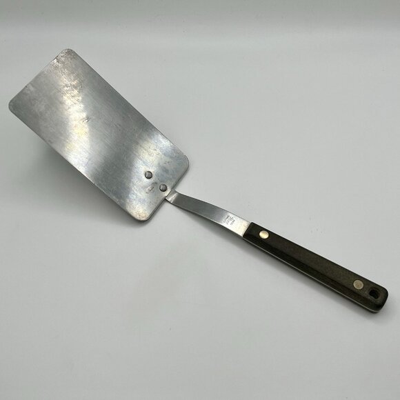 Vintage Ekco Flint Stainless Steel Spatula Turner Wood Handle Midcentury - Picture 1 of 6